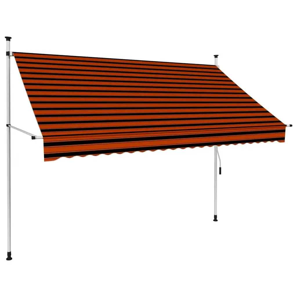 Manual Retractable Awning 250 cm Orange and Brown 145837