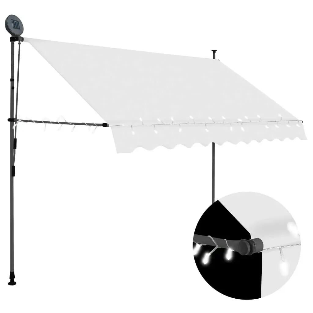 Manual Retractable Awning with LED 250 cm Cream 145872