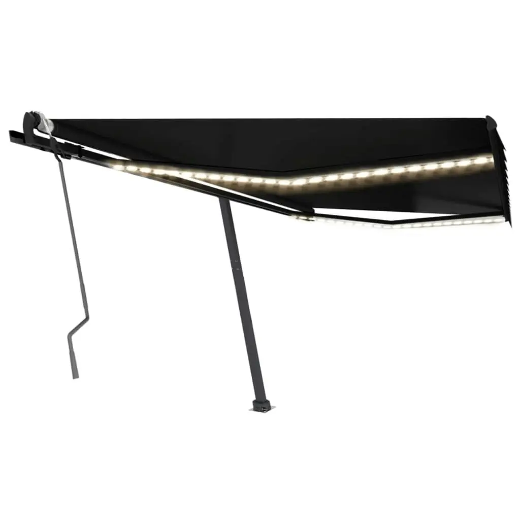 Manual Retractable Awning with LED 450x300 cm Anthracite 3069764