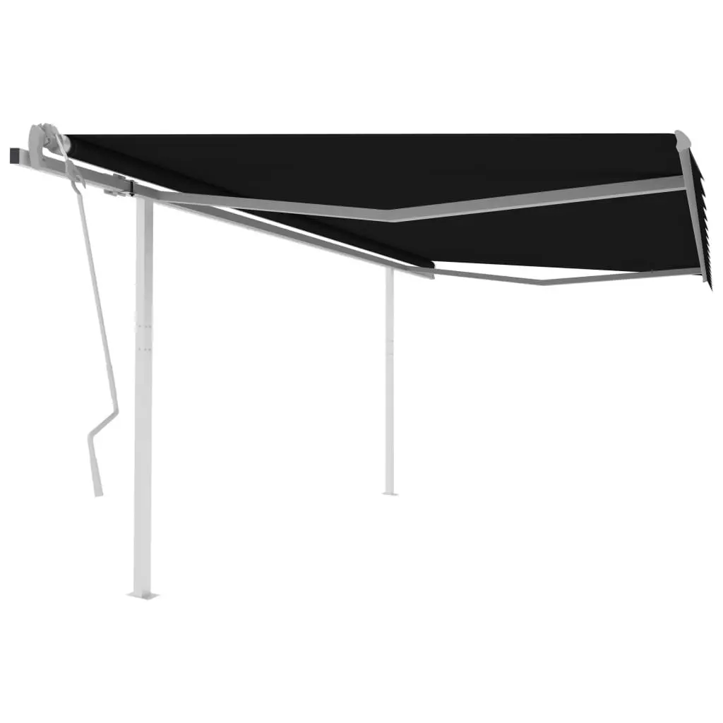 Manual Retractable Awning with Posts 4x3 m Anthracite 3069939