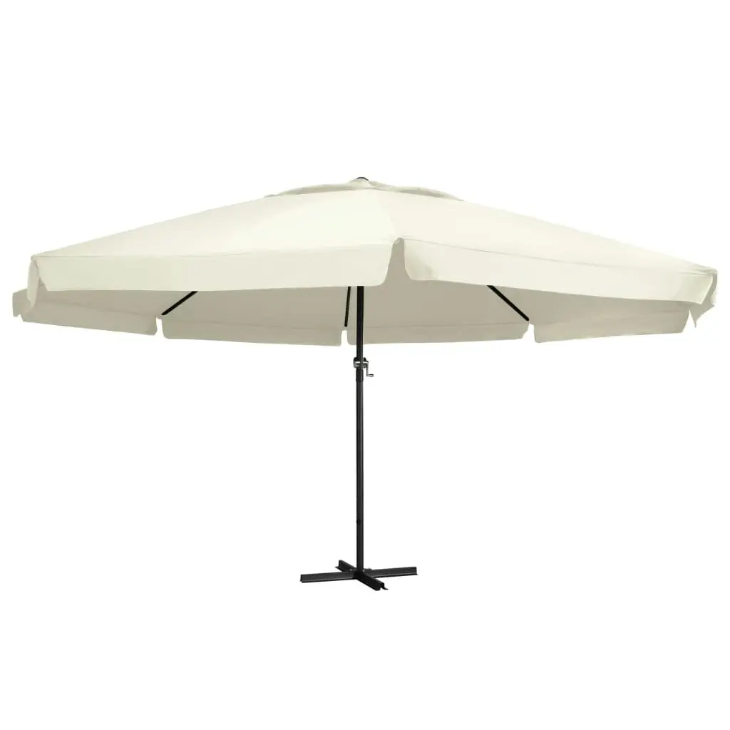 Outdoor Parasol with Aluminium Pole 600 cm Sand White 47370