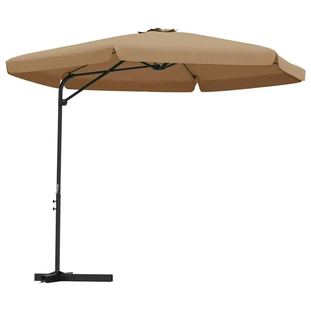 Outdoor Parasol with Steel Pole 300 cm Taupe 47315