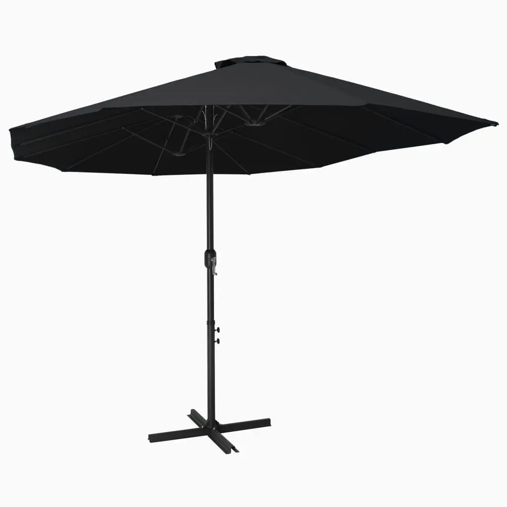 Outdoor Parasol with Aluminium Pole 460x270 cm Black 47302