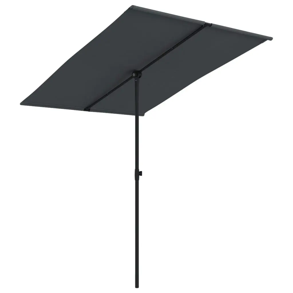 Outdoor Parasol with Aluminium Pole 2x1.5 m Black 47342