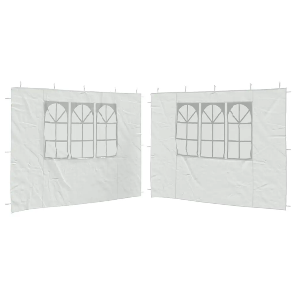 Party Tent Sidewall 2 pcs with Window PE White 45113