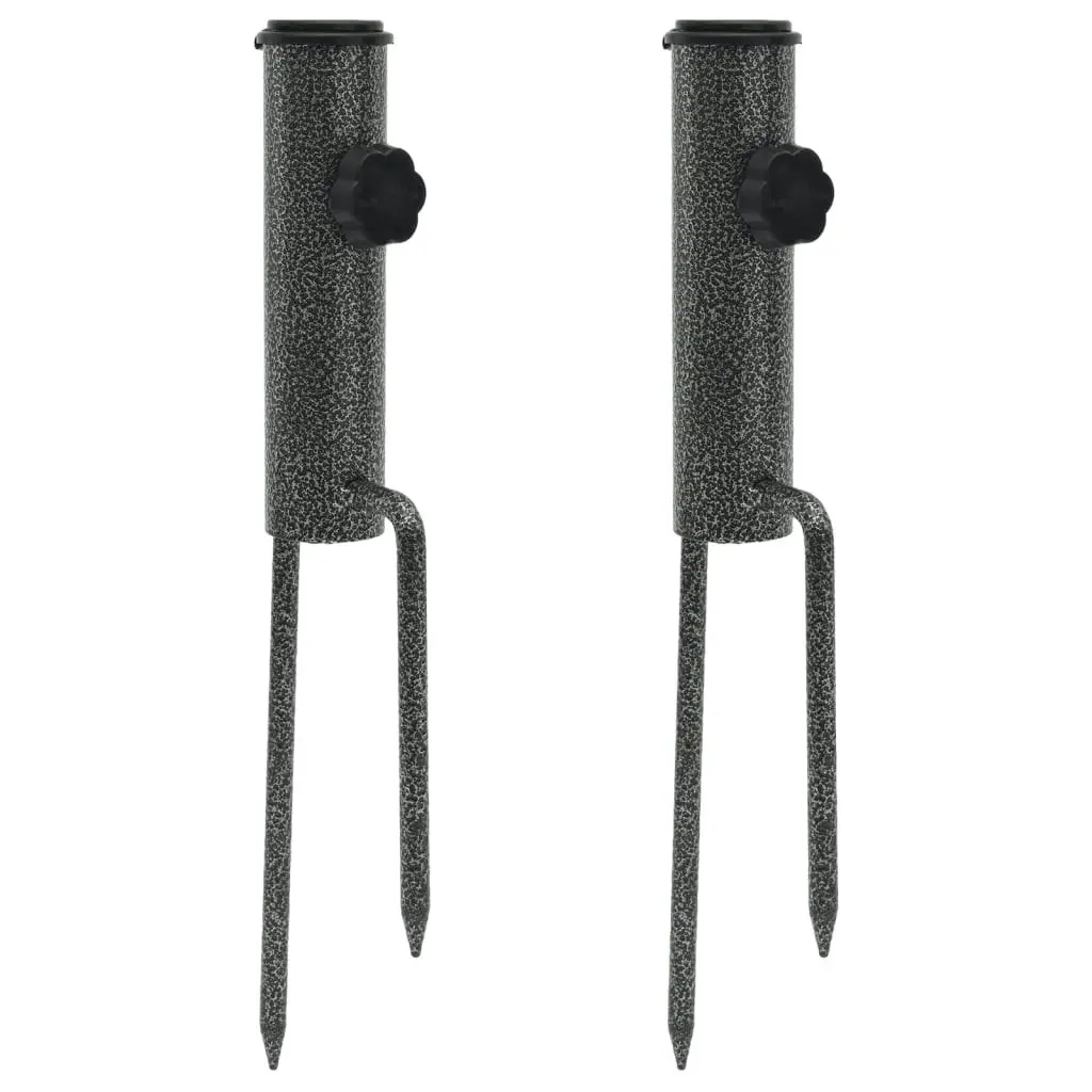 Parasol Stands with Spikes 2 pcs 9x35 cm Galvanised Steel 4003381