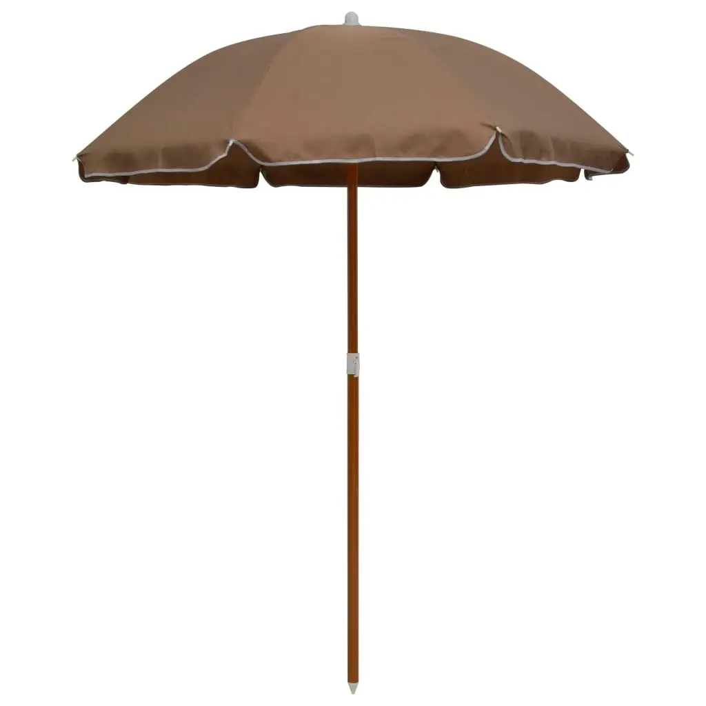 Parasol with Steel Pole 180 cm Taupe 47801