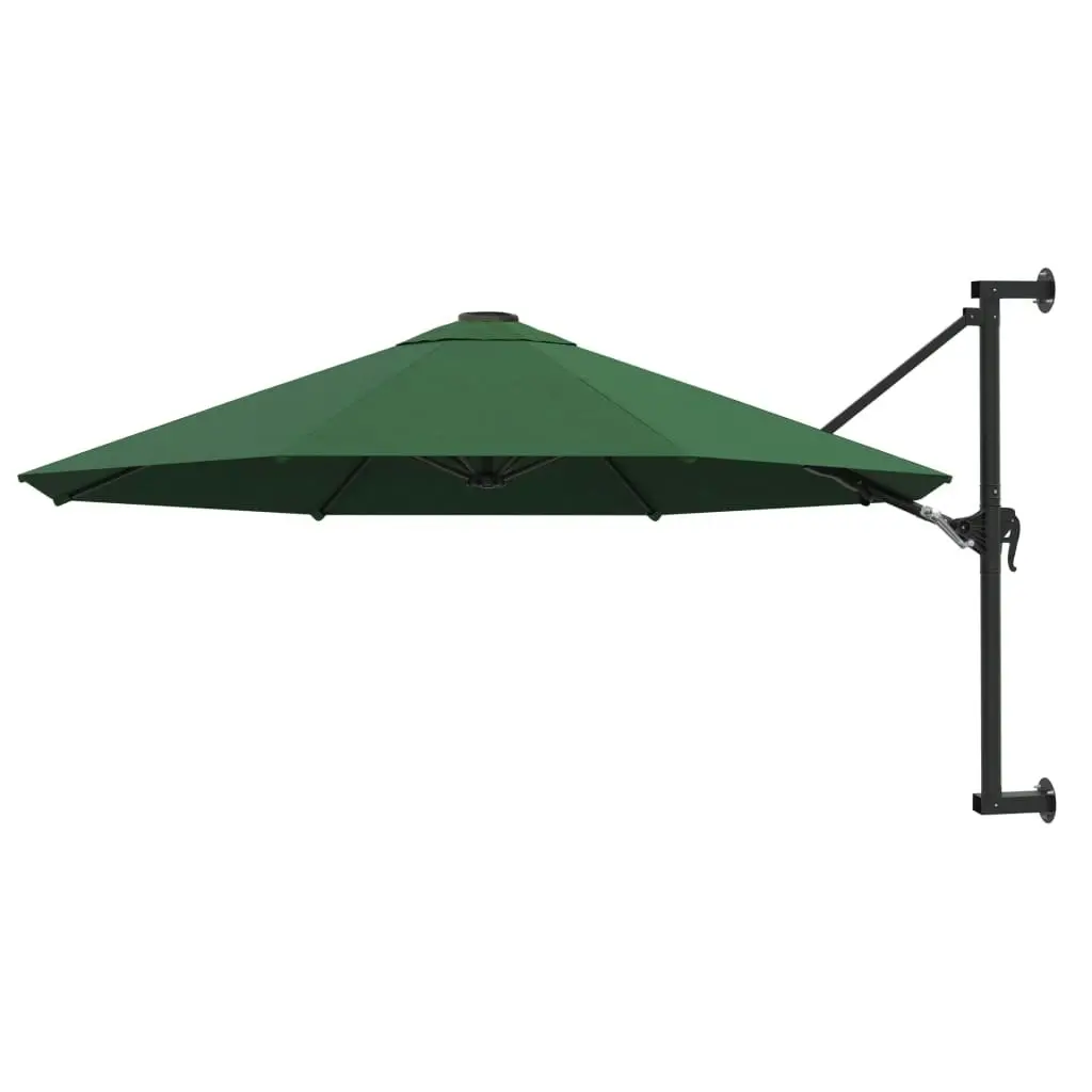 Wall-Mounted Parasol with Metal Pole 300 cm Green 44864