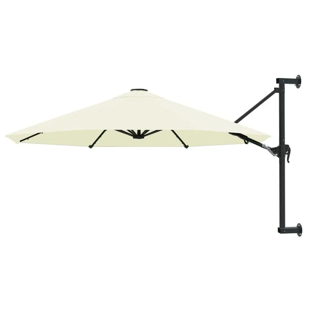 Wall-Mounted Parasol with Metal Pole 300 cm Sand 44863