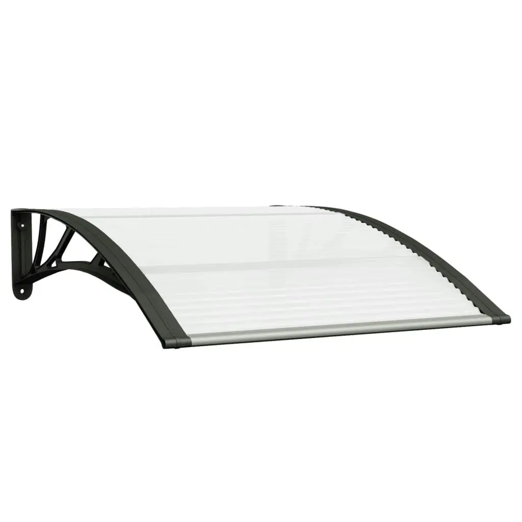 Door Canopy Black and Transparent 100x75 cm Polycarbonate 153588