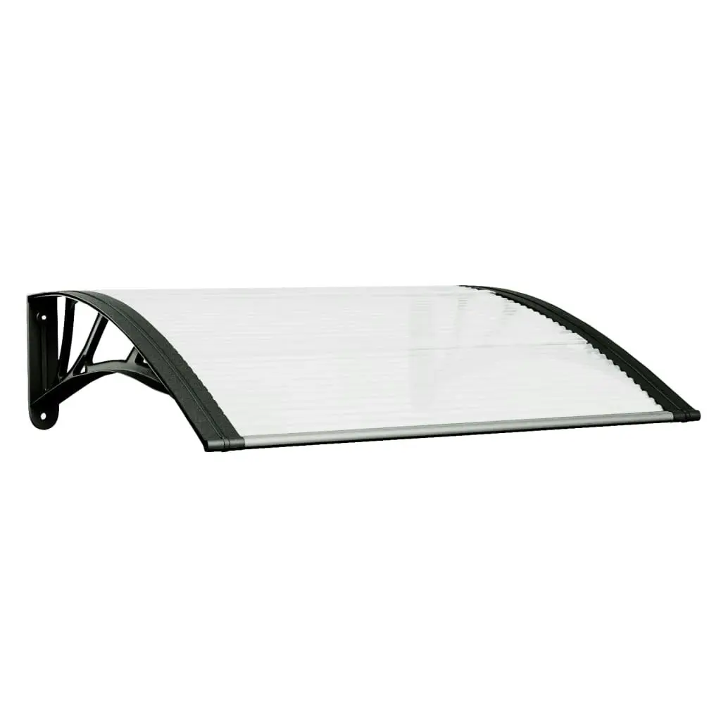 Door Canopy Black and Transparent 80x75 cm Polycarbonate 153585