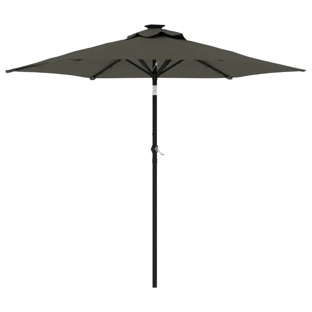 Garden Parasol with LEDs and Steel Pole Anthracite 225x225x212cm 4005068