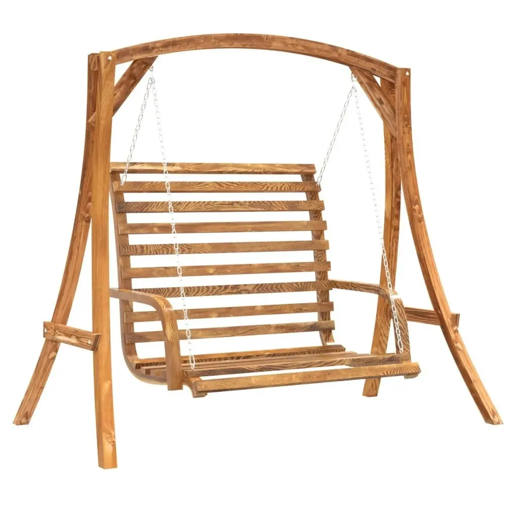 Swing Bench Solid Wood Spruce with Teak Finish 3200616