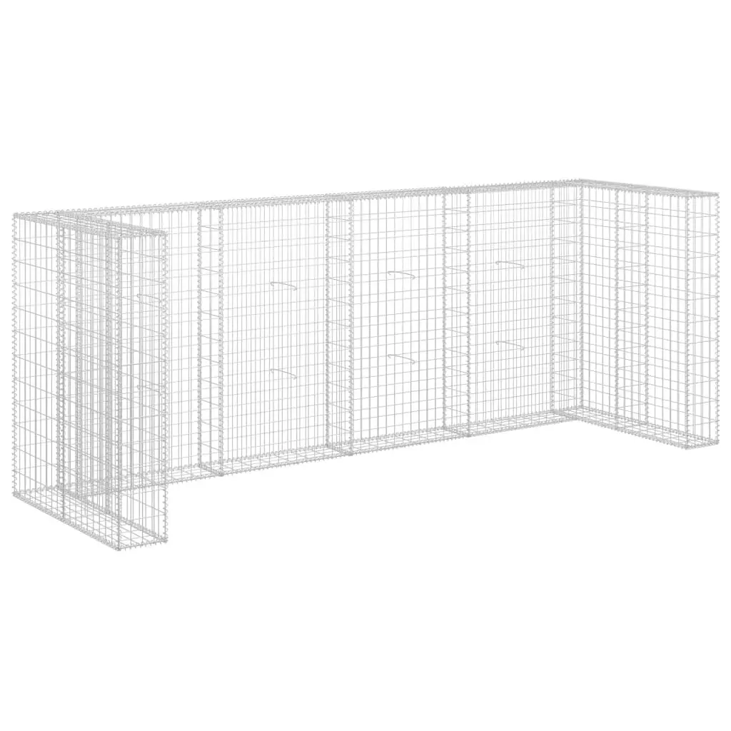 Gabion Wall for Garbage Bins Galvanised Steel 320x100x120 cm 145614