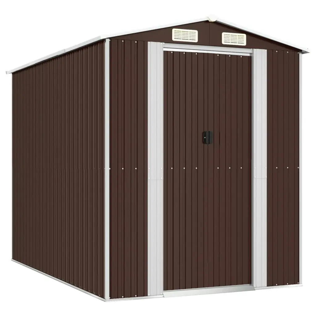 Garden Shed Dark Brown 192x274x223 cm Galvanised Steel 3147461