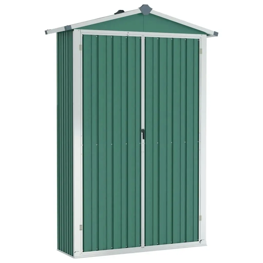 Garden Shed Green 116x45x175 cm Galvanised Steel 46301