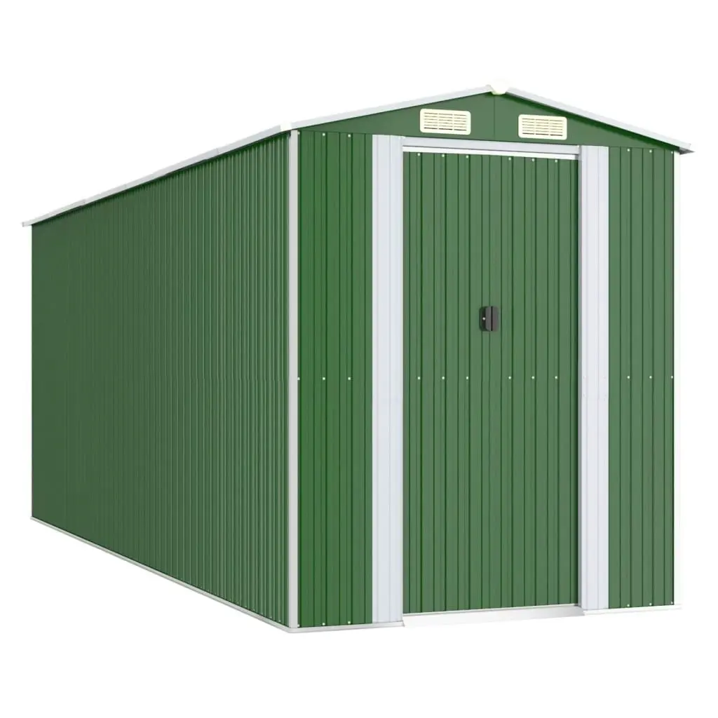 Garden Shed Green 192x523x223 cm Galvanised Steel 3147431