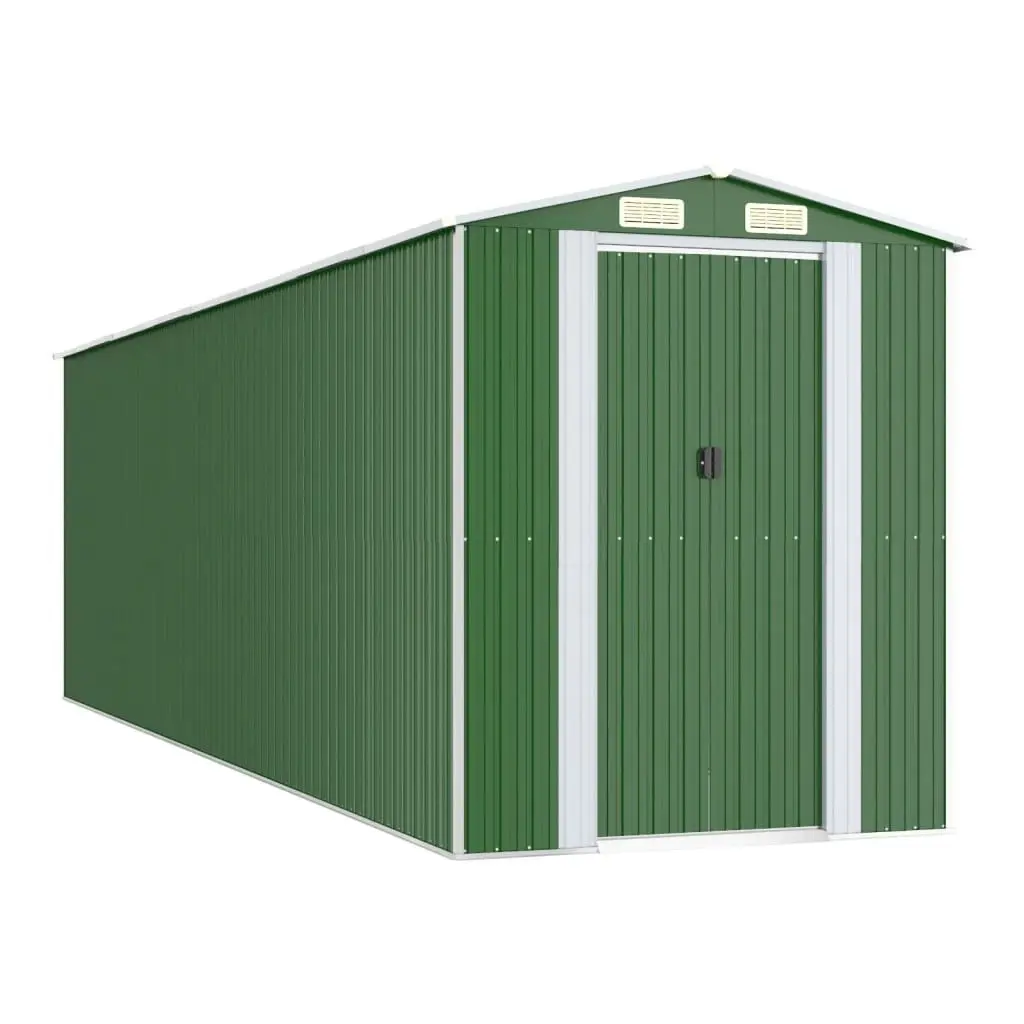 Garden Shed Green 192x689x223 cm Galvanised Steel 3147433