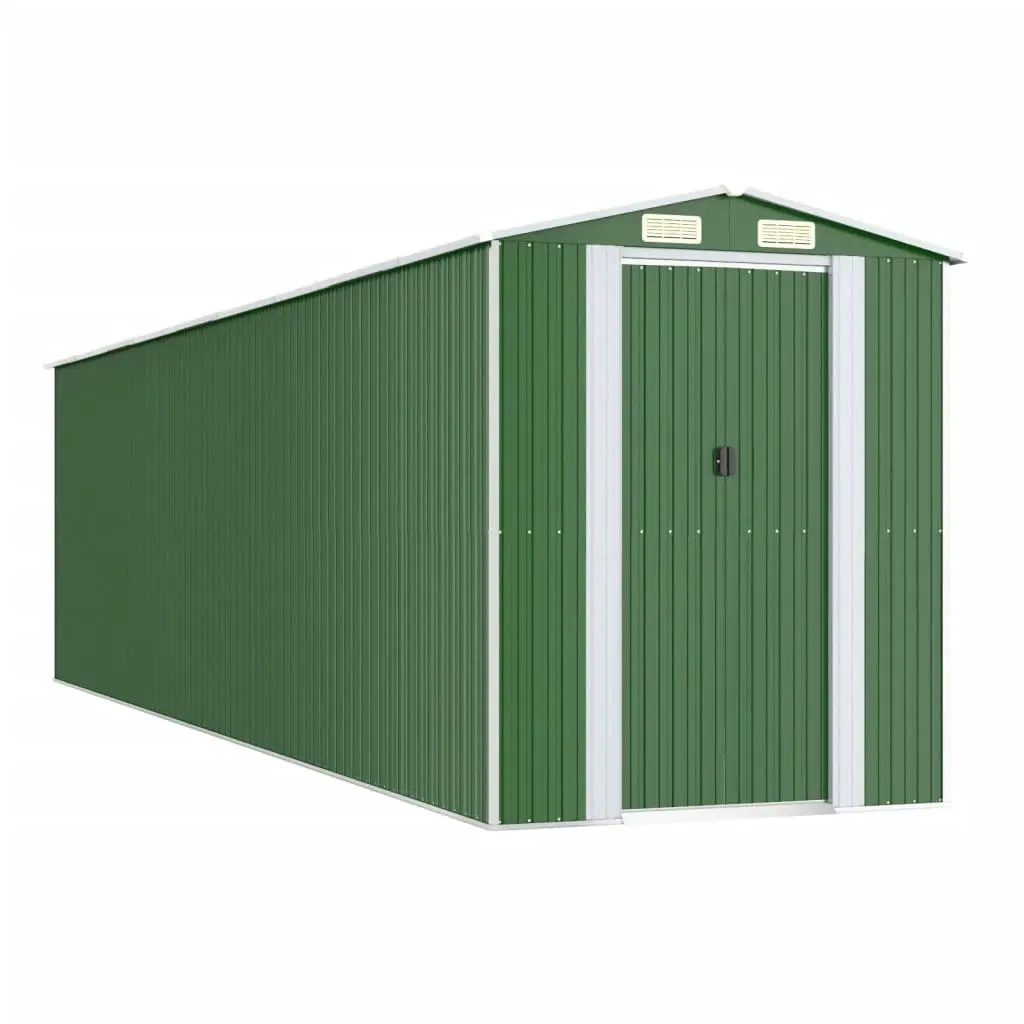 Garden Shed Green 192x772x223 cm Galvanised Steel 3147434