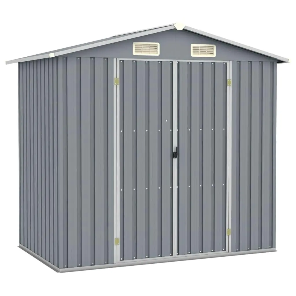 Garden Shed Grey 205x129x183 cm Galvanised Steel 46298