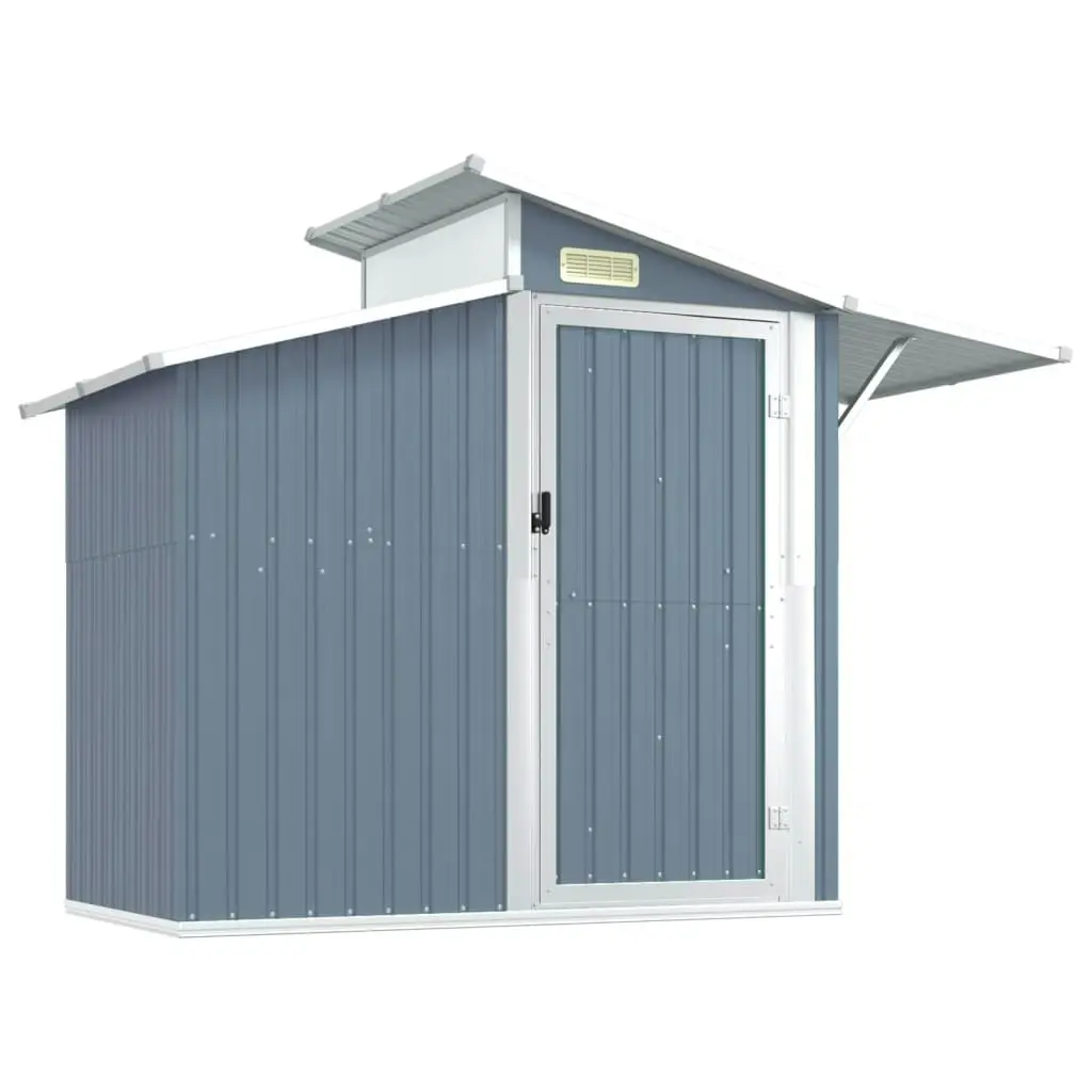 Garden Shed Grey 270x130x208.5 cm Galvanised Steel 316243