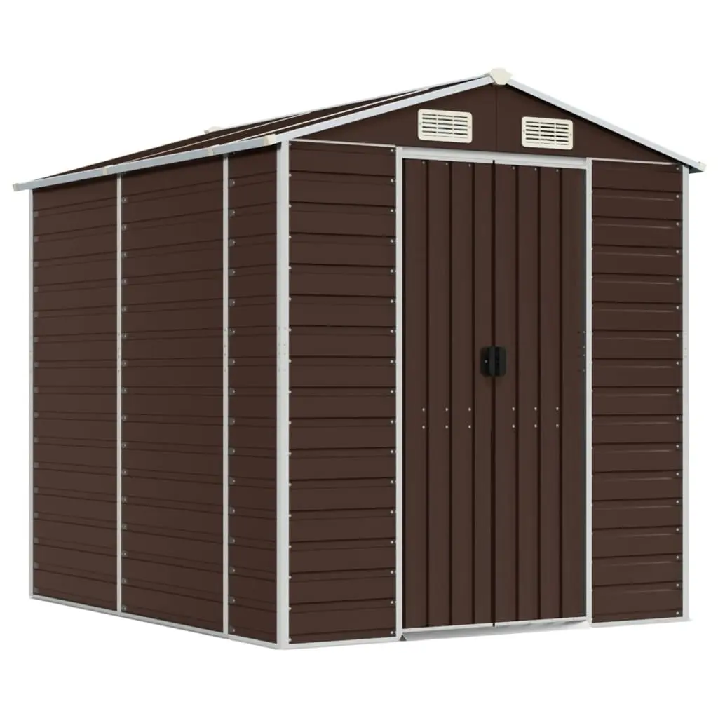 Garden Shed Brown 191x215x198 cm Galvanised Steel 3188265