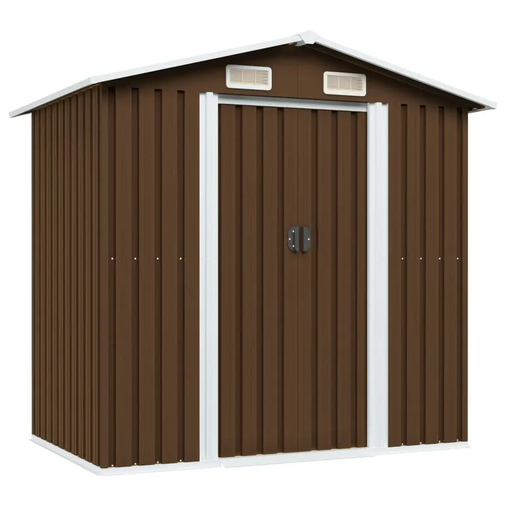 Garden Storage Shed Brown 204x132x186 cm Steel 47029