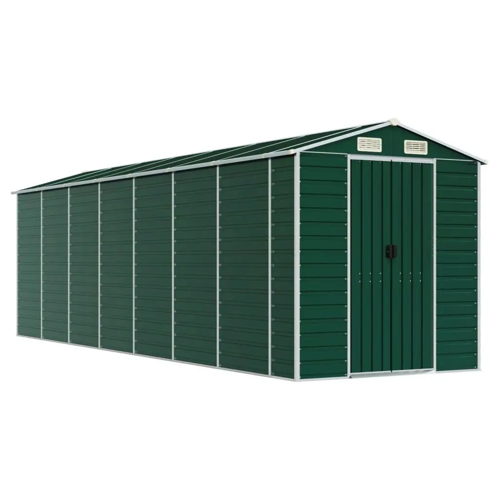 Garden Shed Green 191x640x198 cm Galvanised Steel 3188237