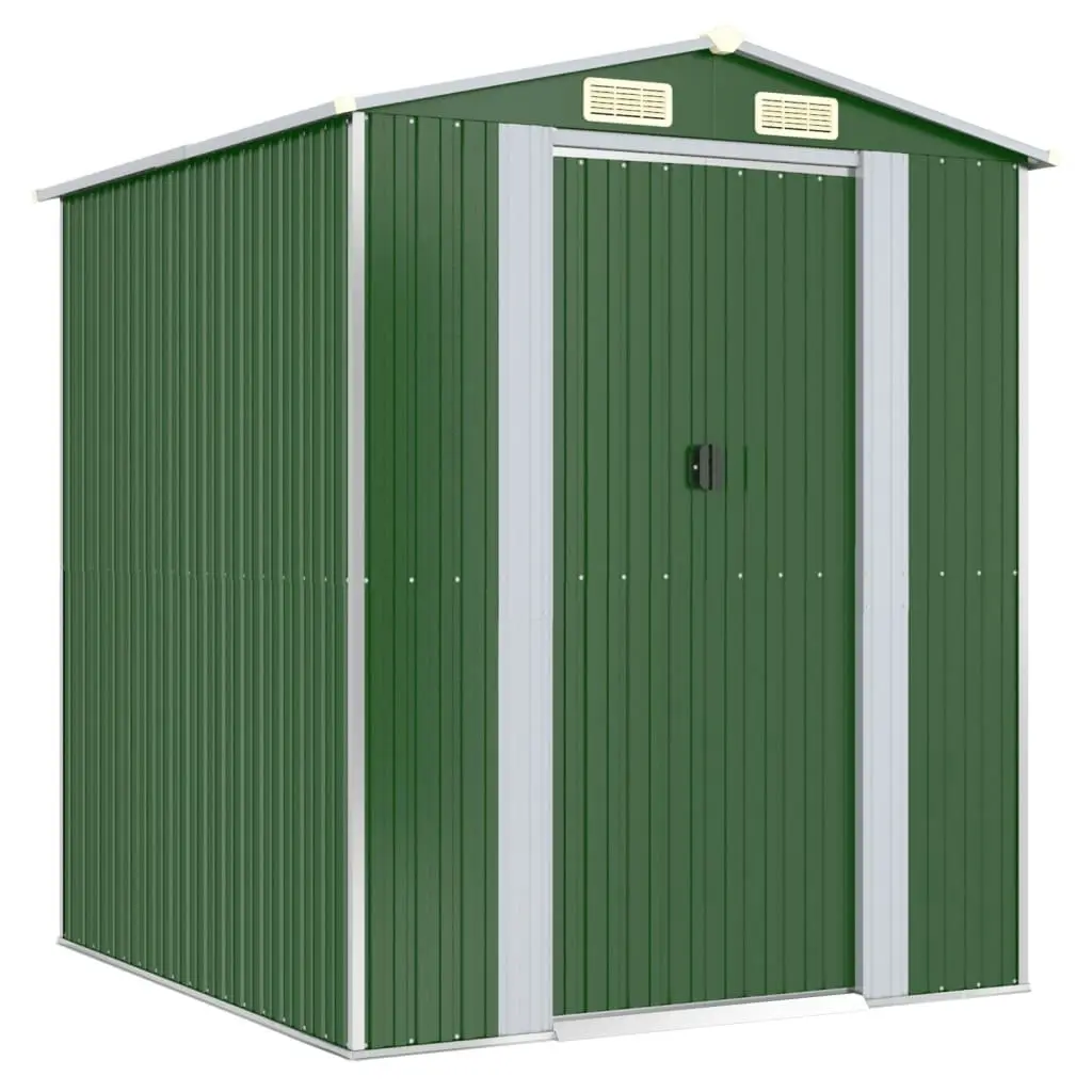 Garden Shed Green 192x191x223 cm Galvanised Steel 3147427