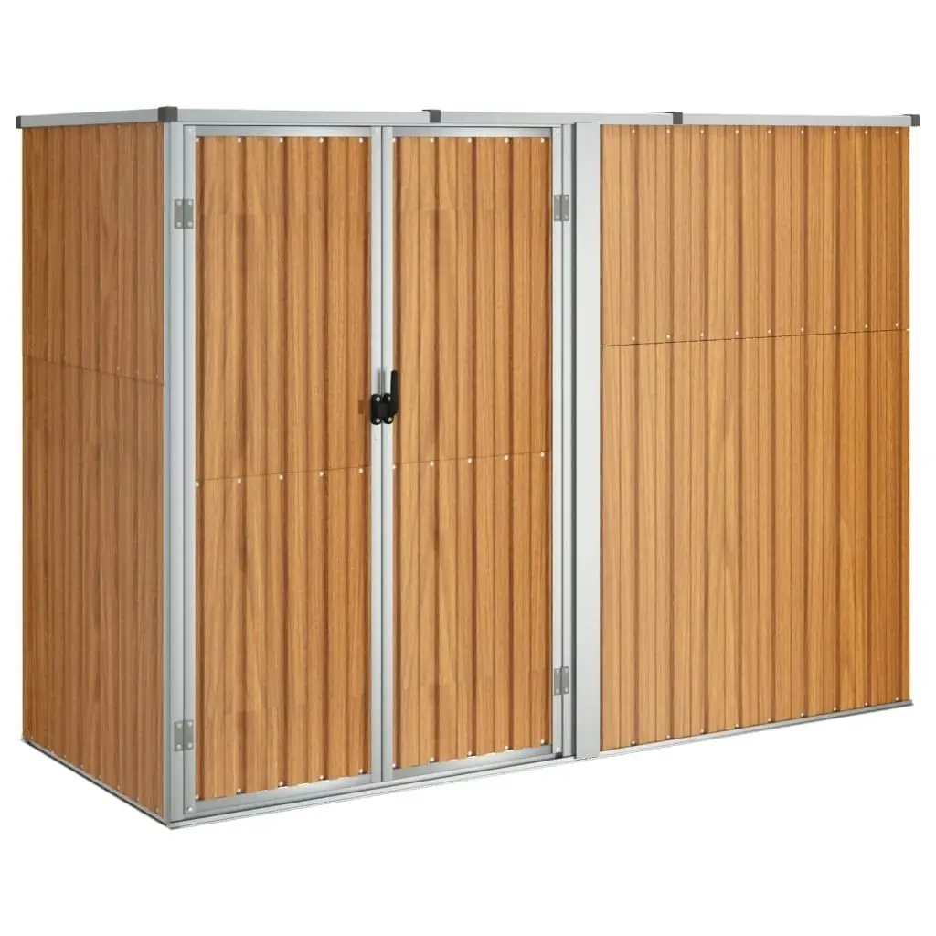 Garden Tool Shed Brown 225x89x161 cm Galvanised Steel 316216