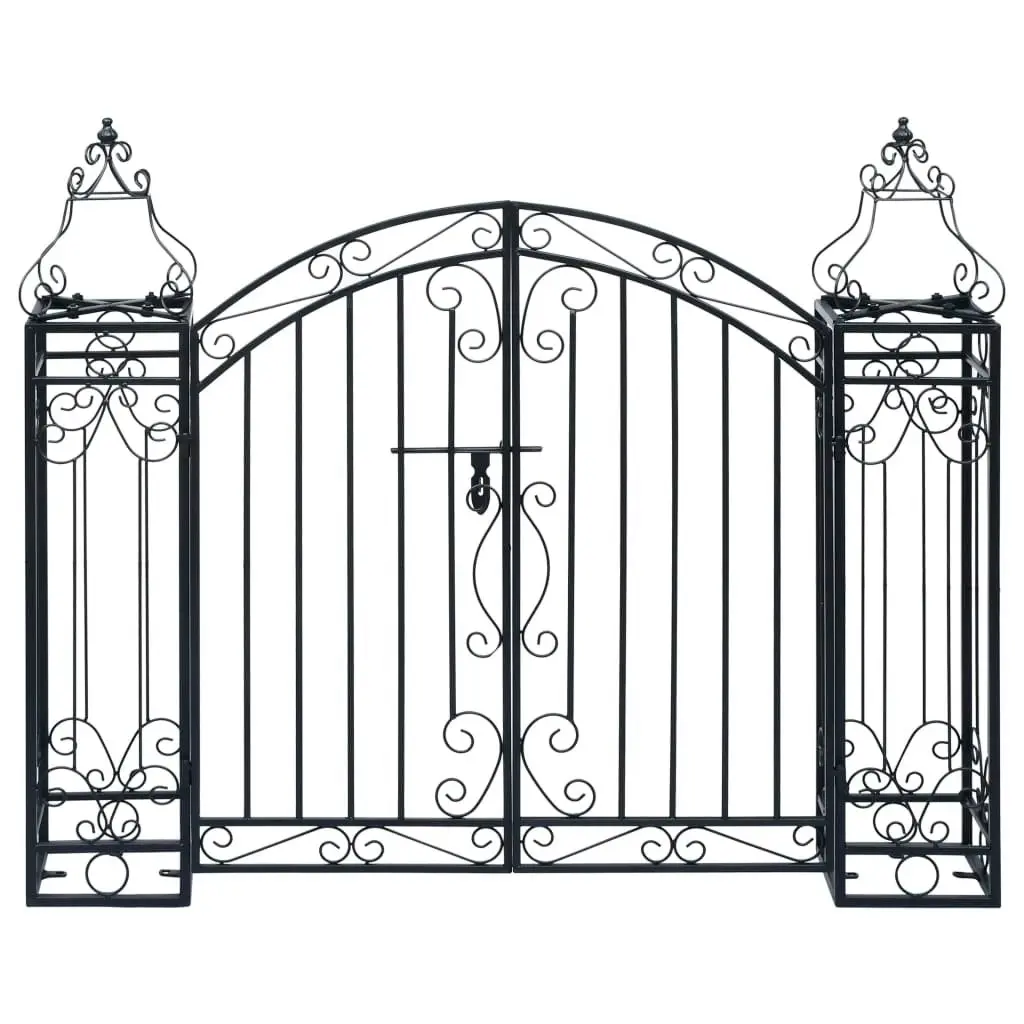 Ornamental Garden Gate Wrought Iron 122x20.5x100 cm 49419