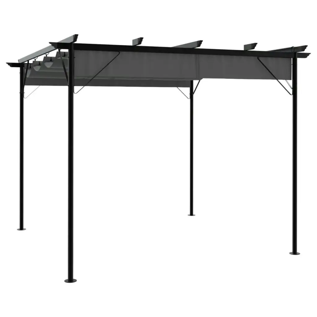 Pergola with Retractable Roof Anthracite 3x3 m Steel 180 g/mÂ² 312226