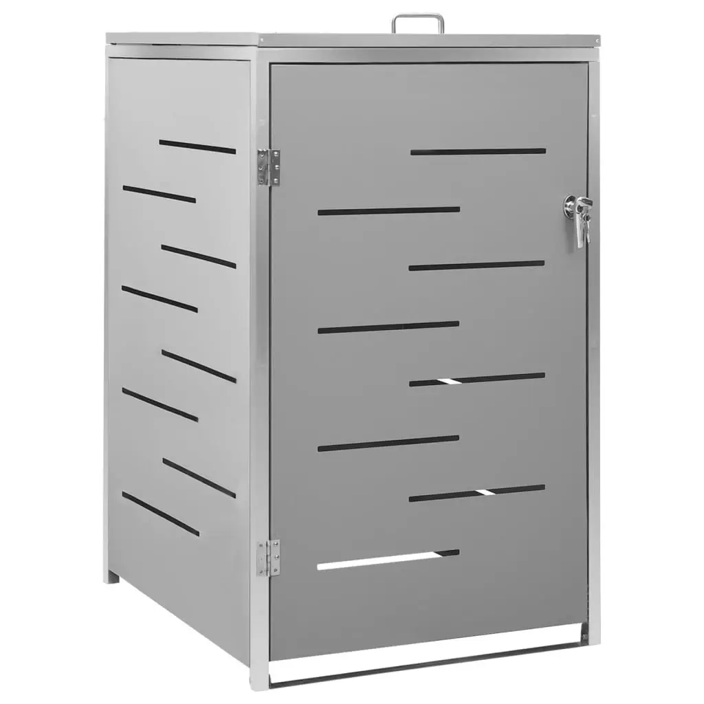 Single Wheelie Bin Shed 69x77.5x112.5 cm Stainless Steel 149558