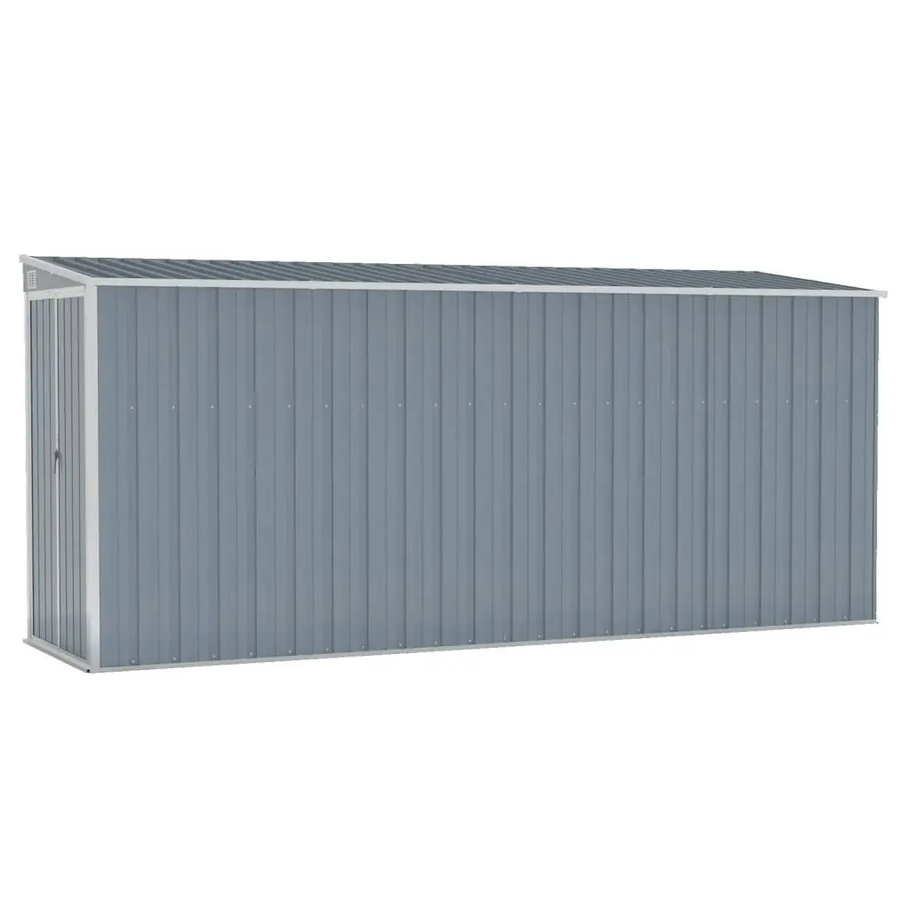 Wall-mounted Garden Shed Grey 118x382x178 cm Galvanised Steel 316230