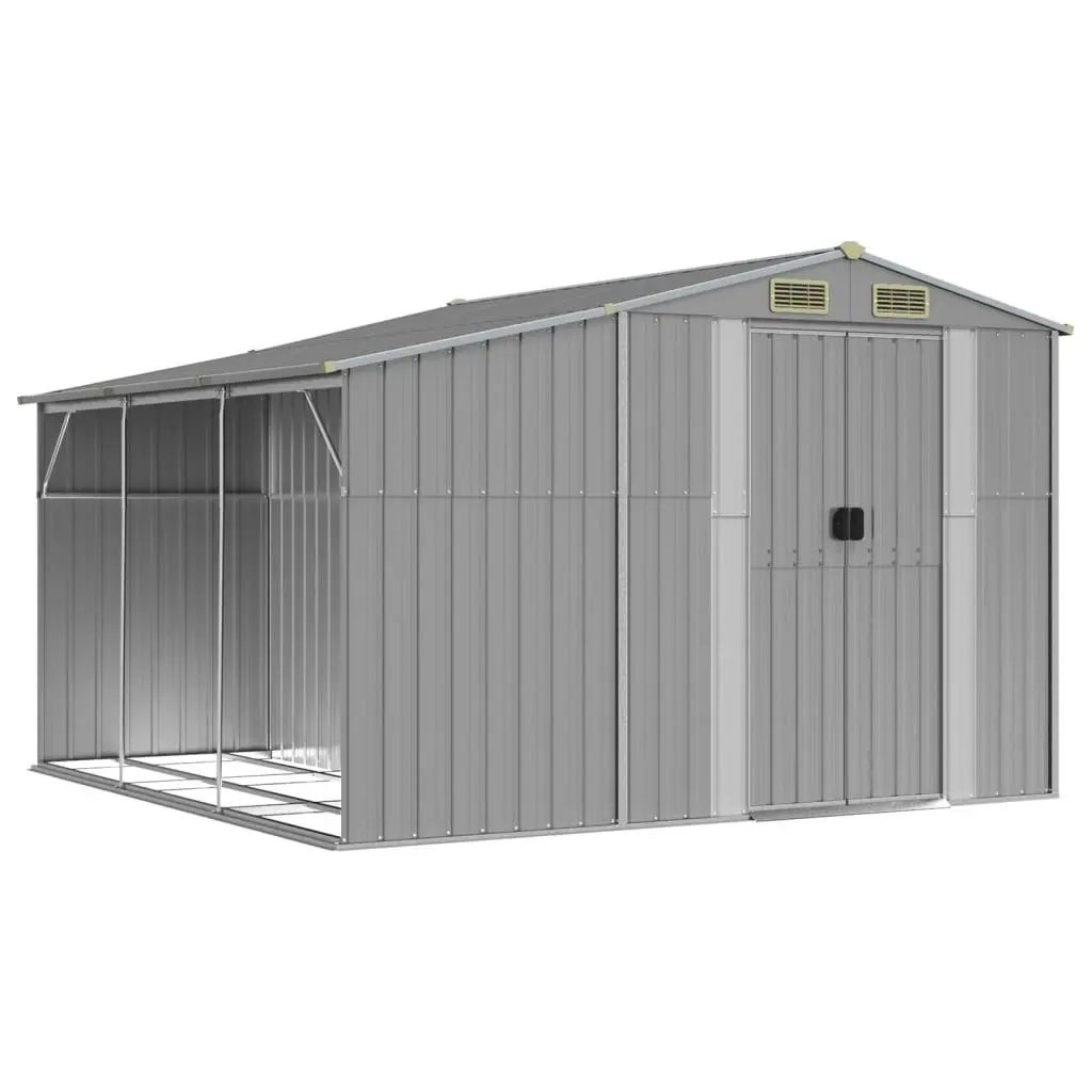 Garden Shed Grey 277x279x179 cm Galvanised Steel 3188290