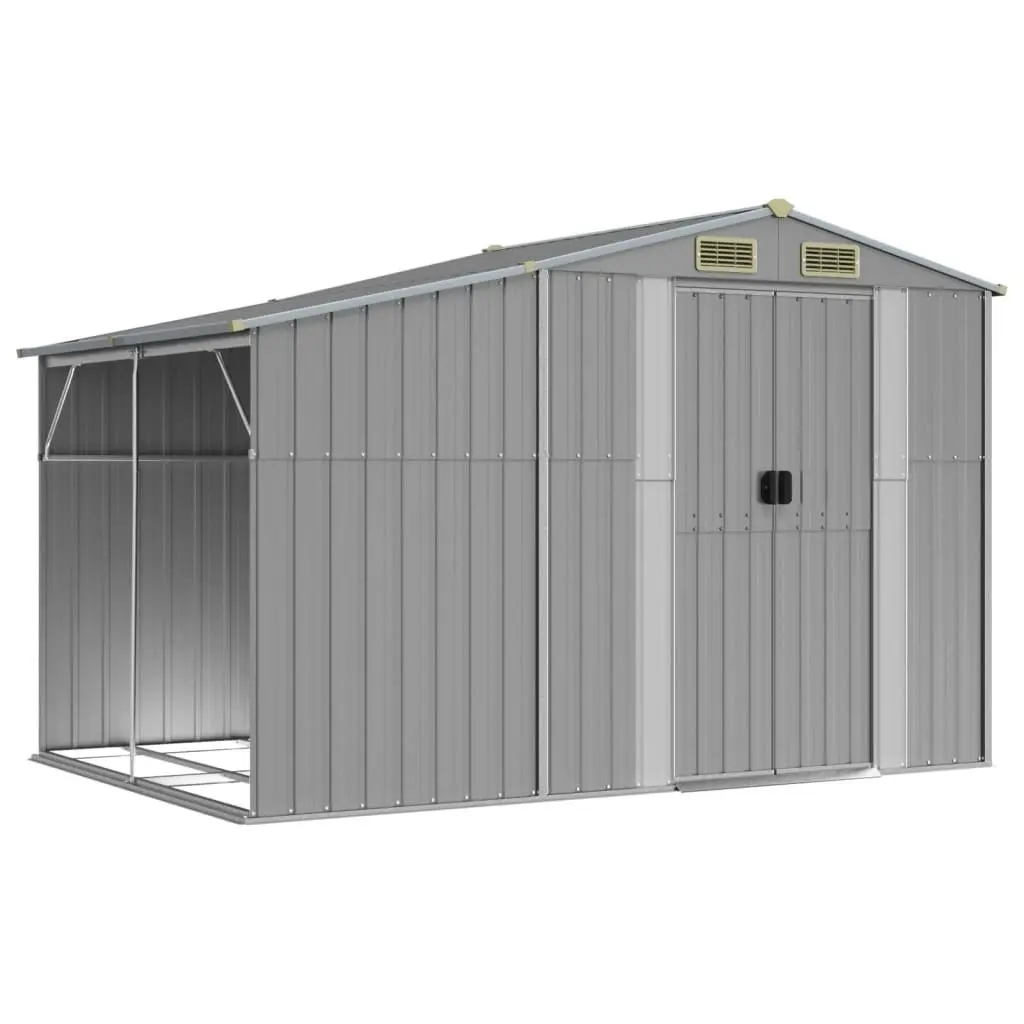 Garden Shed Grey 277x192.5x179 cm Galvanised Steel 3188289