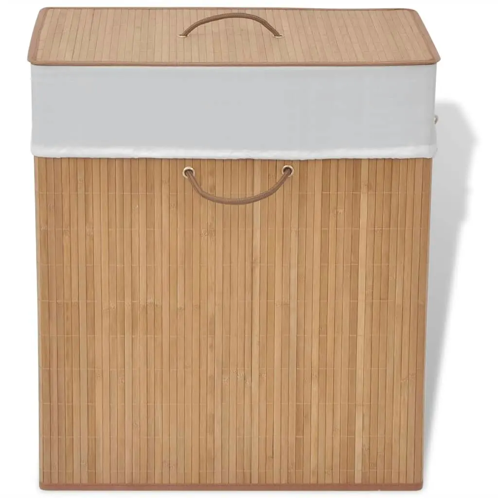 Bamboo Laundry Bin Rectangular Natural 245581