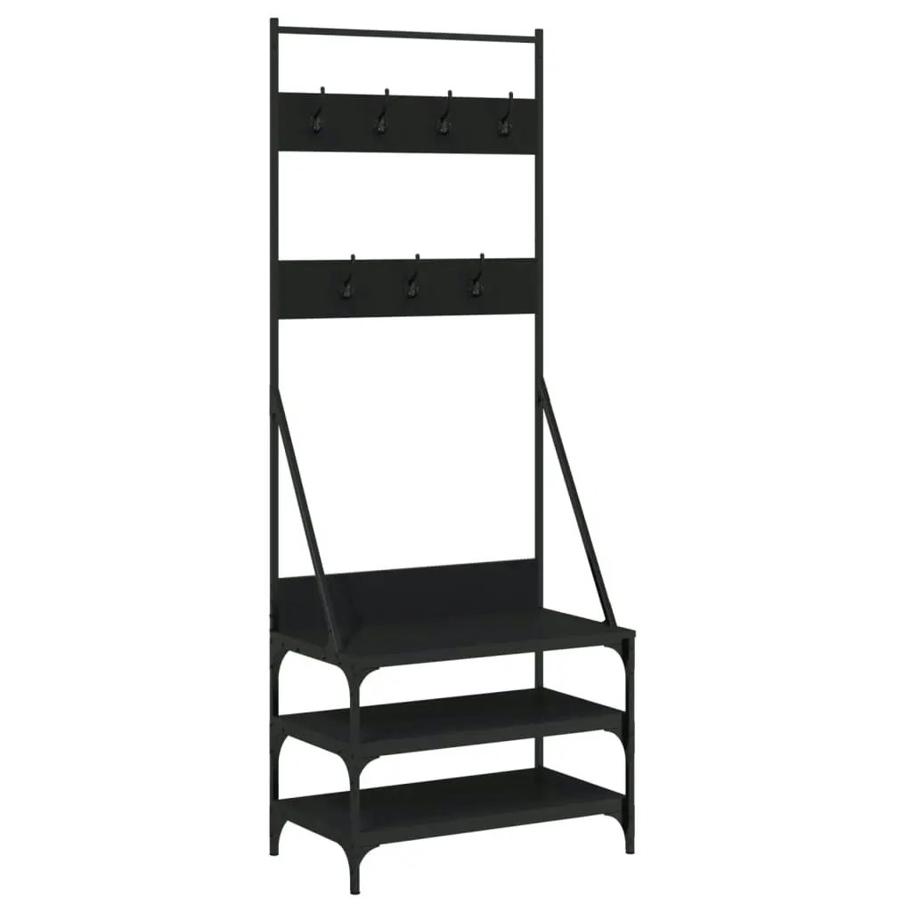 Clothes Rack with Shoe Storage Black 70x40x184 cm 837842