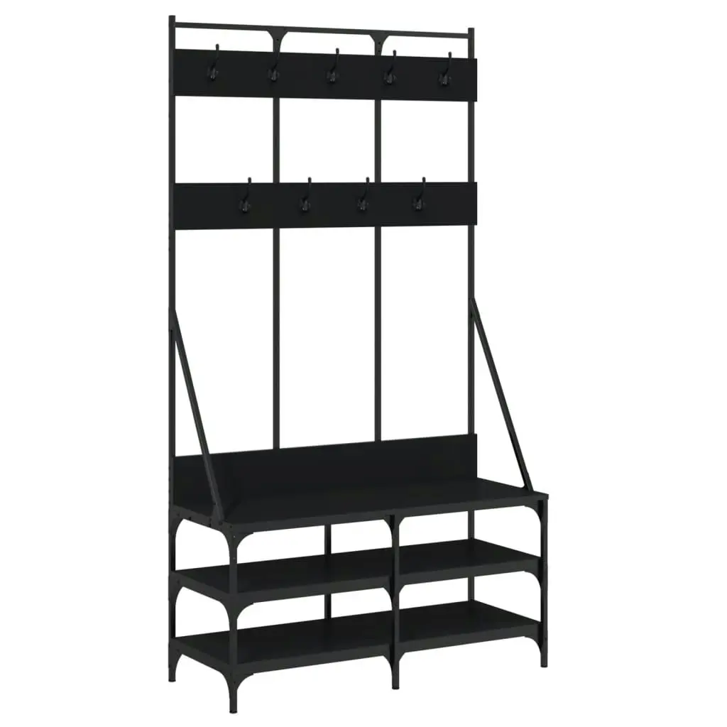 Clothes Rack with Shoe Storage Black 100x40x184 cm 837837