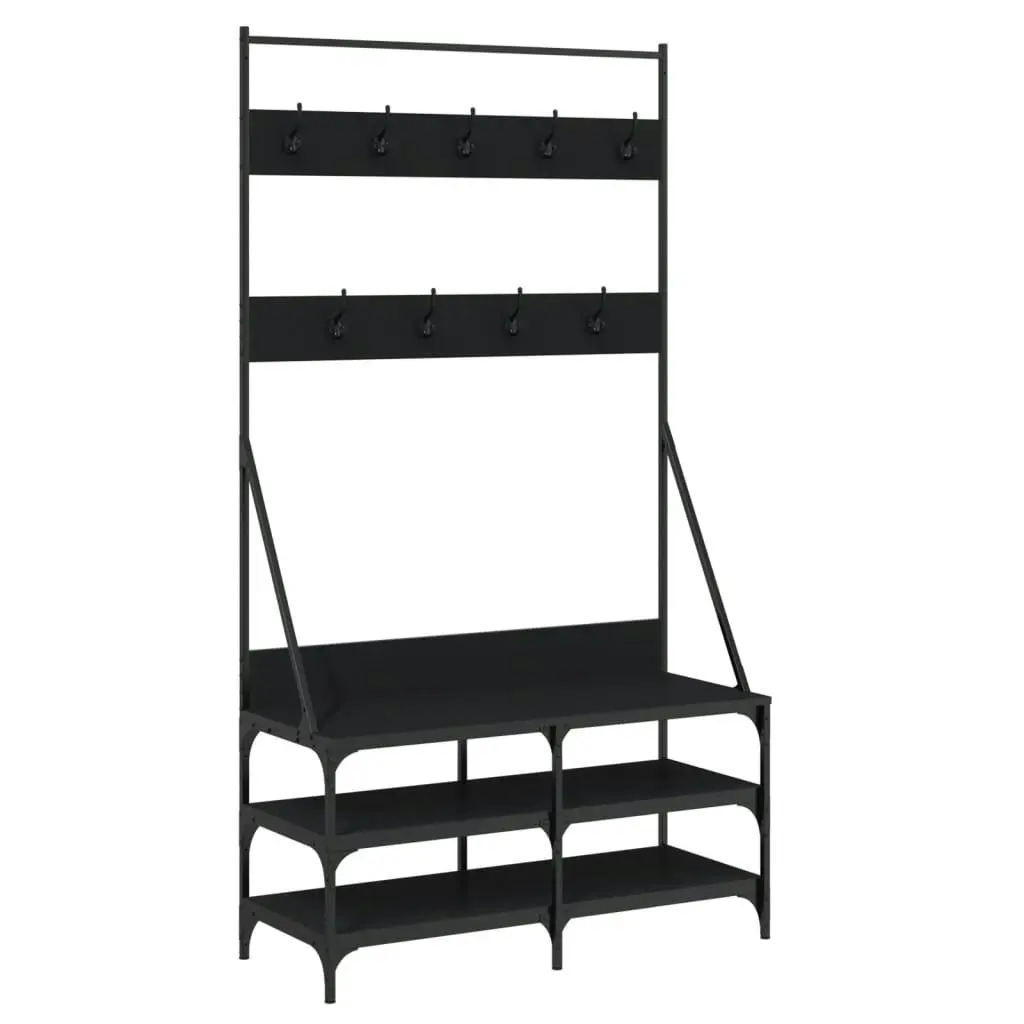 Clothes Rack with Shoe Storage Black 100x40x184 cm 837847