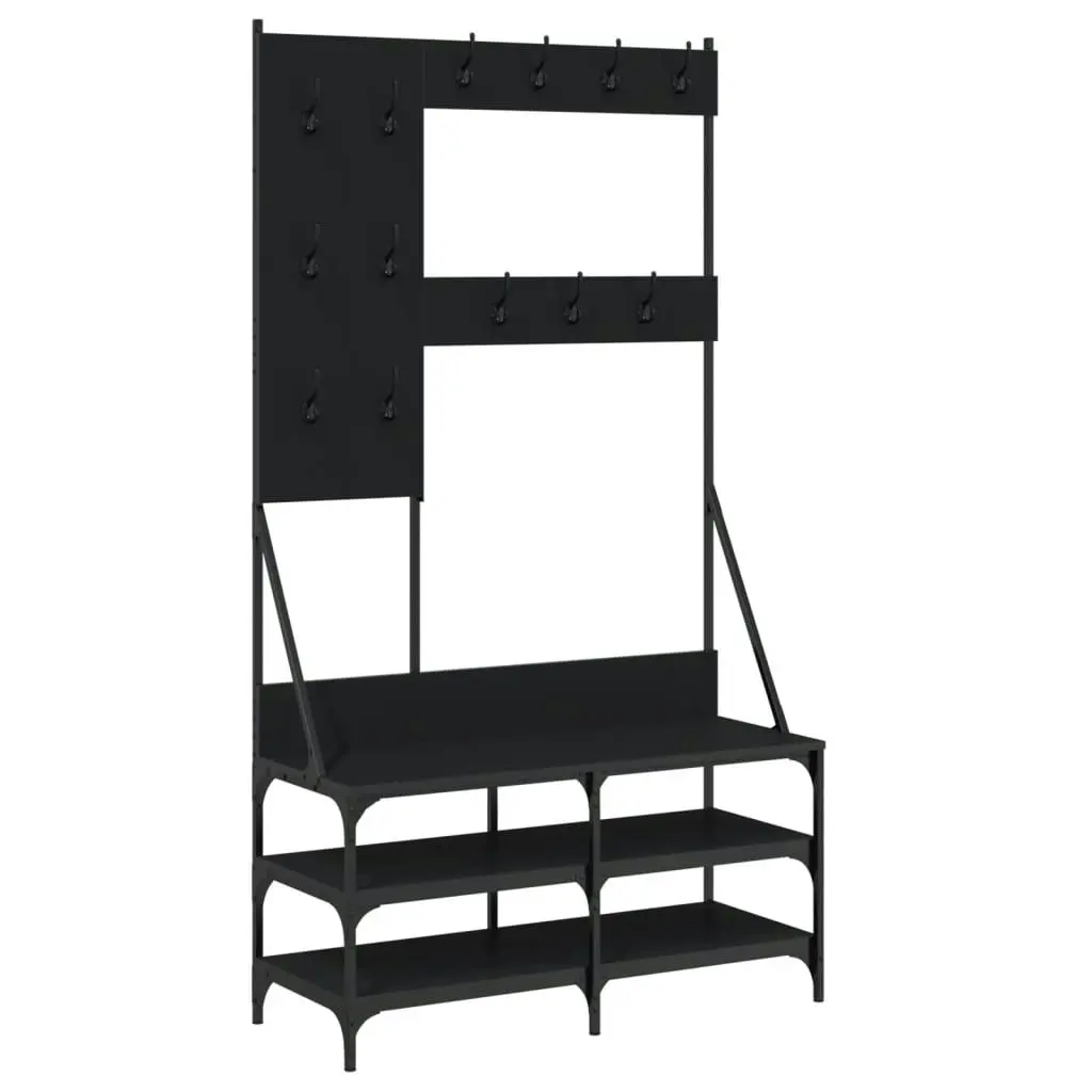 Clothes Rack with Shoe Storage Black 100x40x184 cm 837852