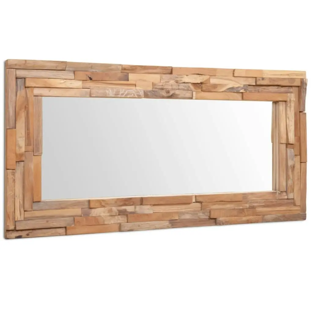 Decorative Mirror Teak 120x60 cm Rectangular 244564