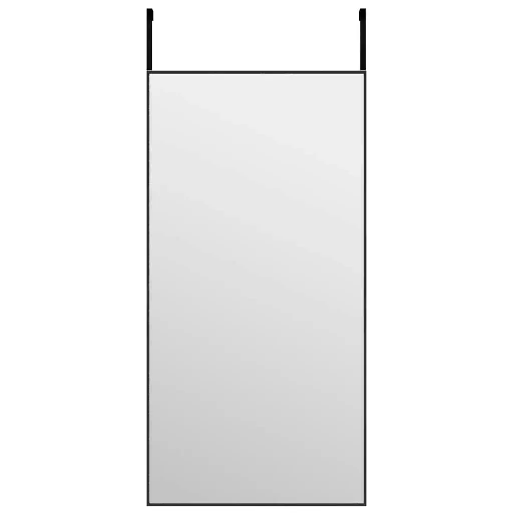 Door Mirror Black 40x80 cm Glass and Aluminium 327407