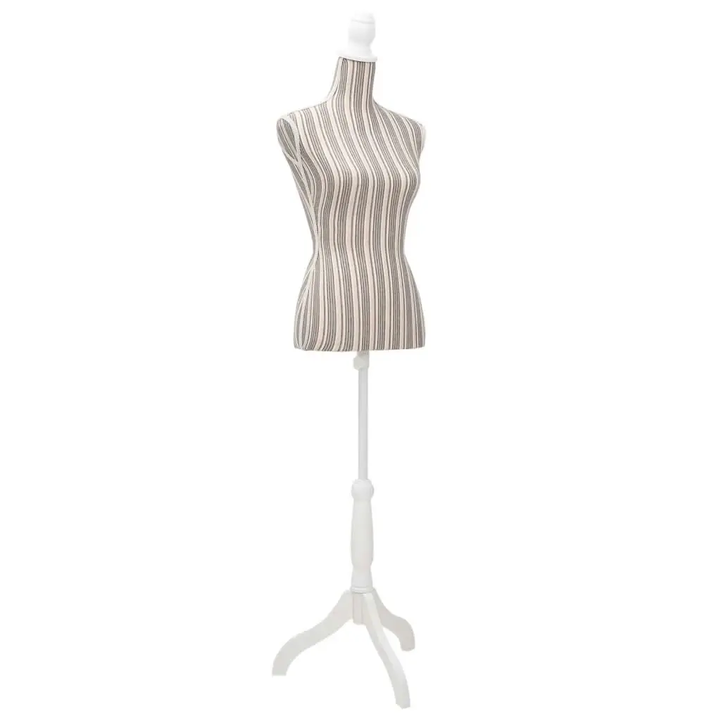 Ladies Bust Display Mannequin Linen With Stripes 30031