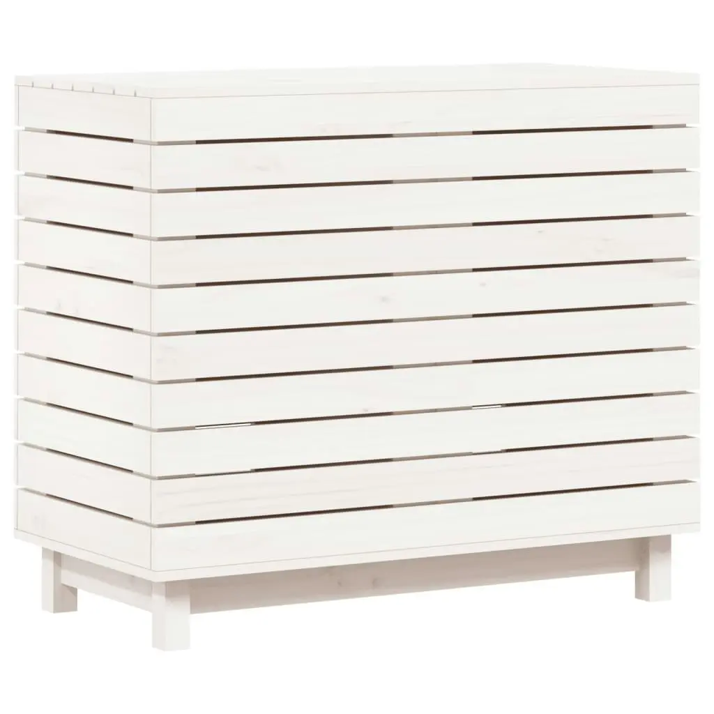 Laundry Basket White 88.5x44x76 cm Solid Wood Pine 832324