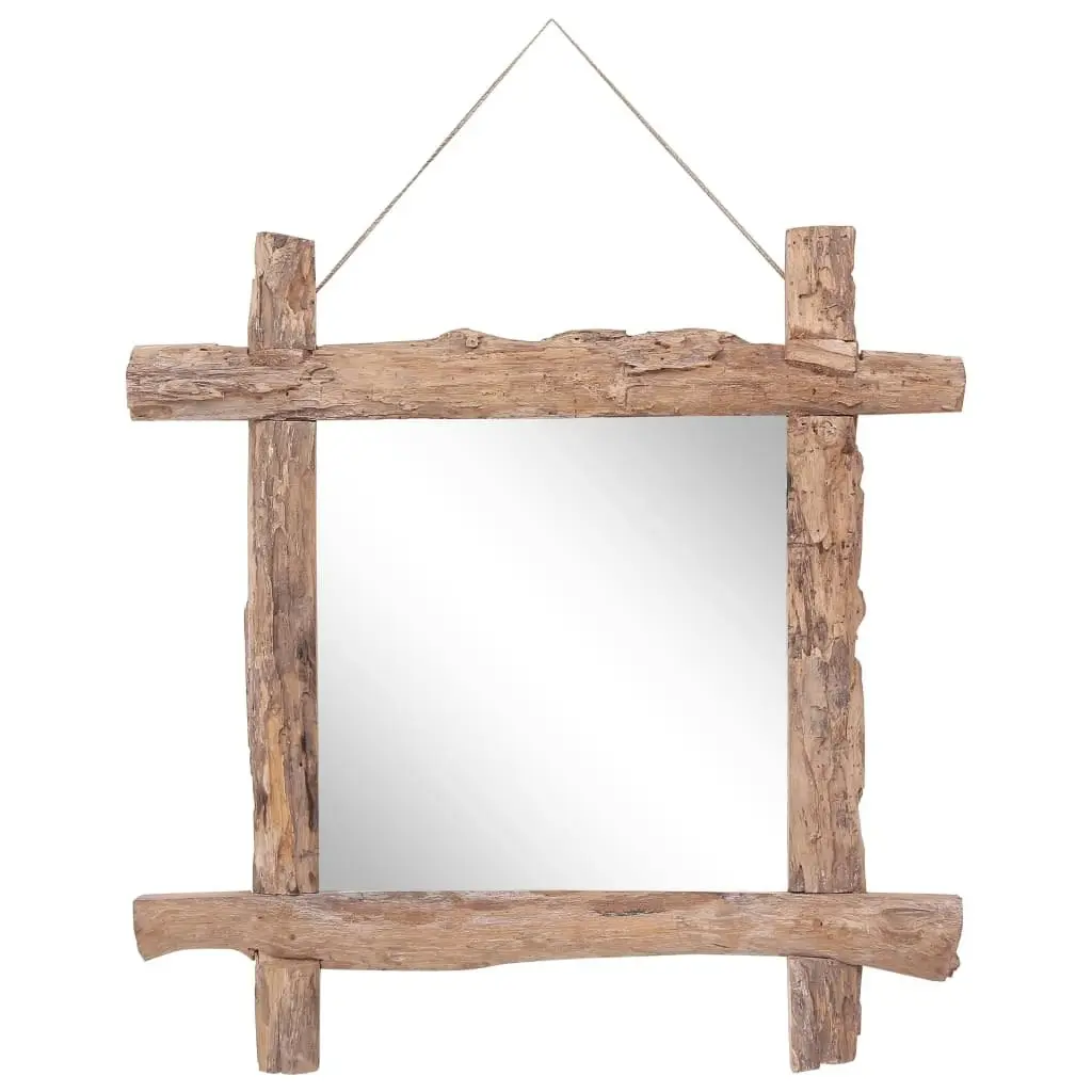 Log Mirror Natural 70x70 cm Solid Reclaimed Wood 283934