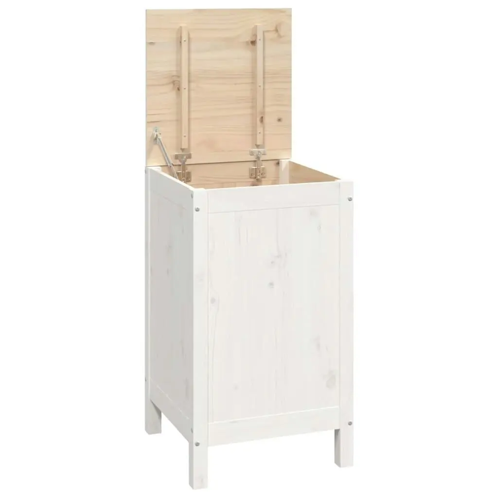 Laundry Box White 44x44x76 cm Solid Wood Pine 823575