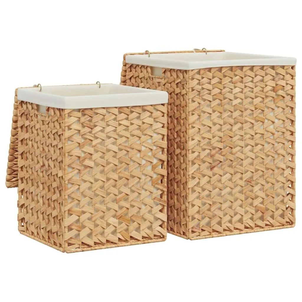 Laundry Baskets 2 pcs Water Hyacinth 355183