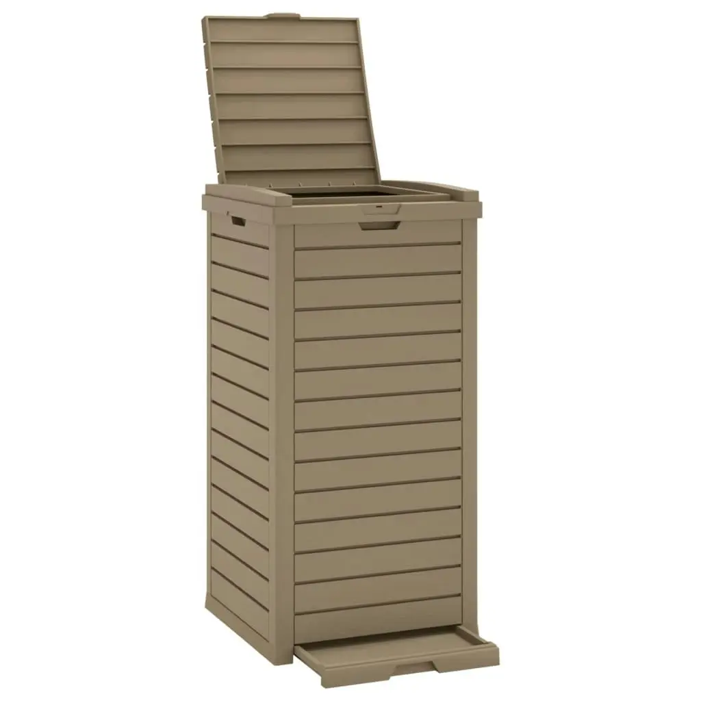 Outdoor Garbage Bin Light Brown 41x41x86 cm Polypropylene 364172