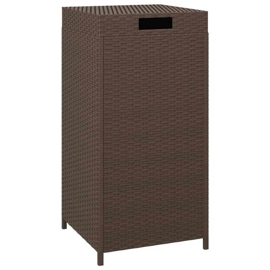 Trash Bin Brown 40x40x80 cm Poly Rattan 319411